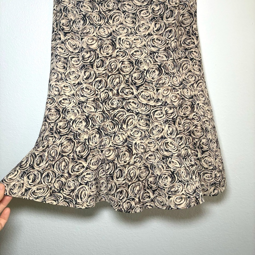 BCBG Retro Knee Length Skirt Pull On Small Flounce Floral Whimsigoth Office Chic - Picture 2 of 5